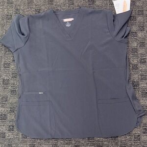 Pewter/Charcoal Gray V-Neck Scrub‎ Top by EliteMed NwT